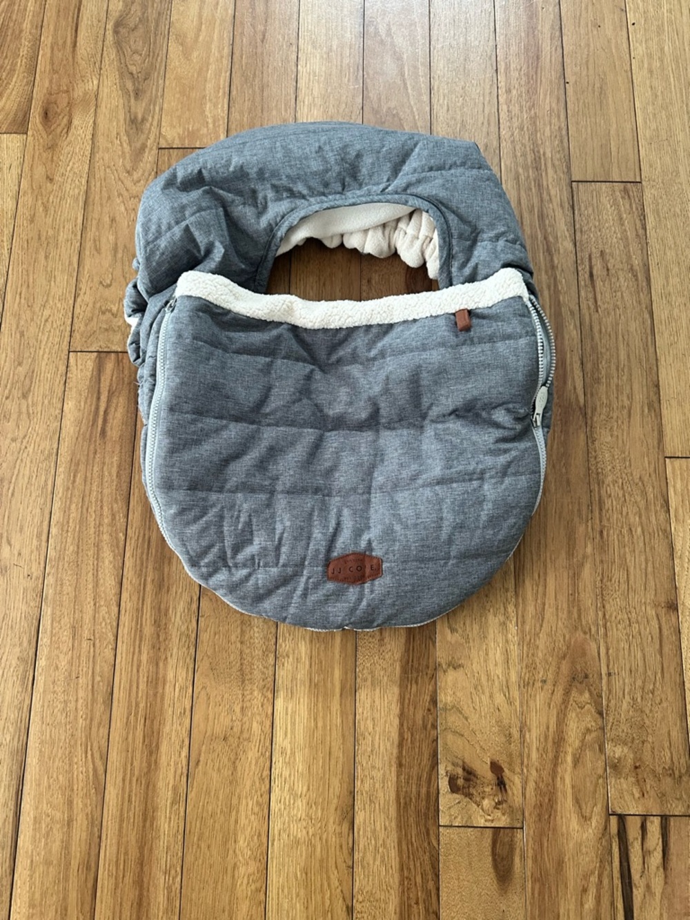 JJ Cole Gray Sherpa-Lined Infant car seat cover like new